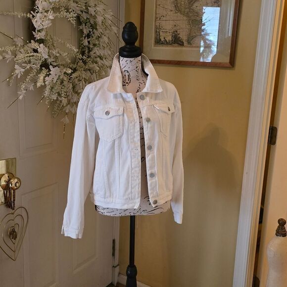 WOMEN'S WHITE DENIM JACKET - Picture 3 of 5